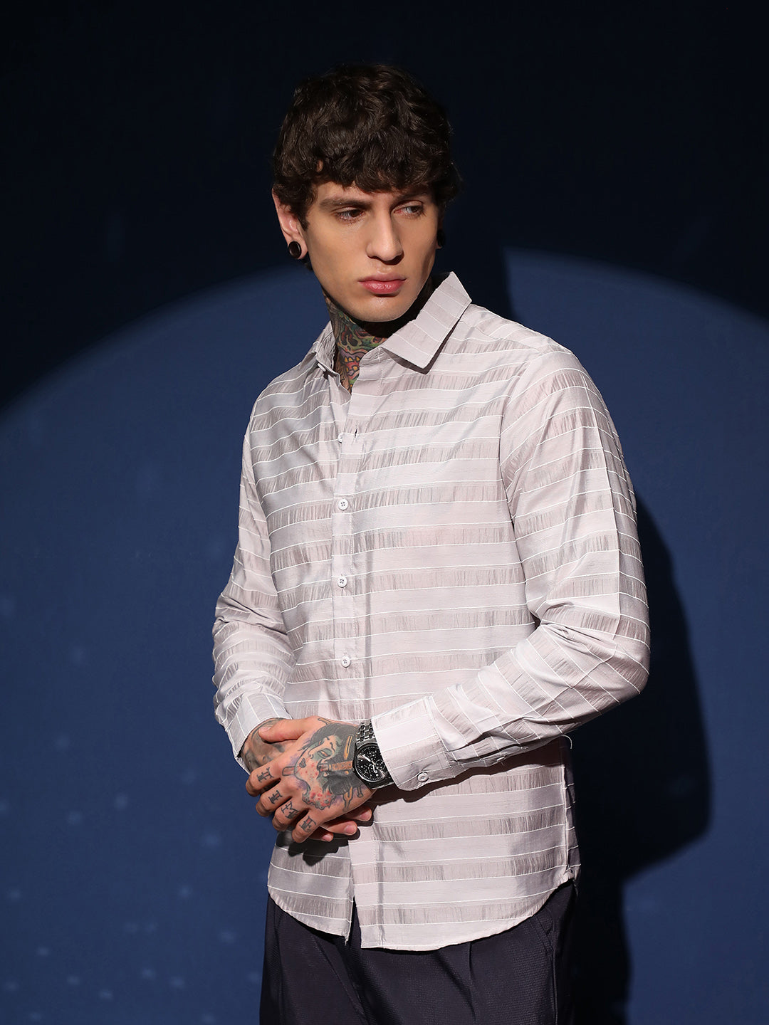 Parallel-Stripe Shirt