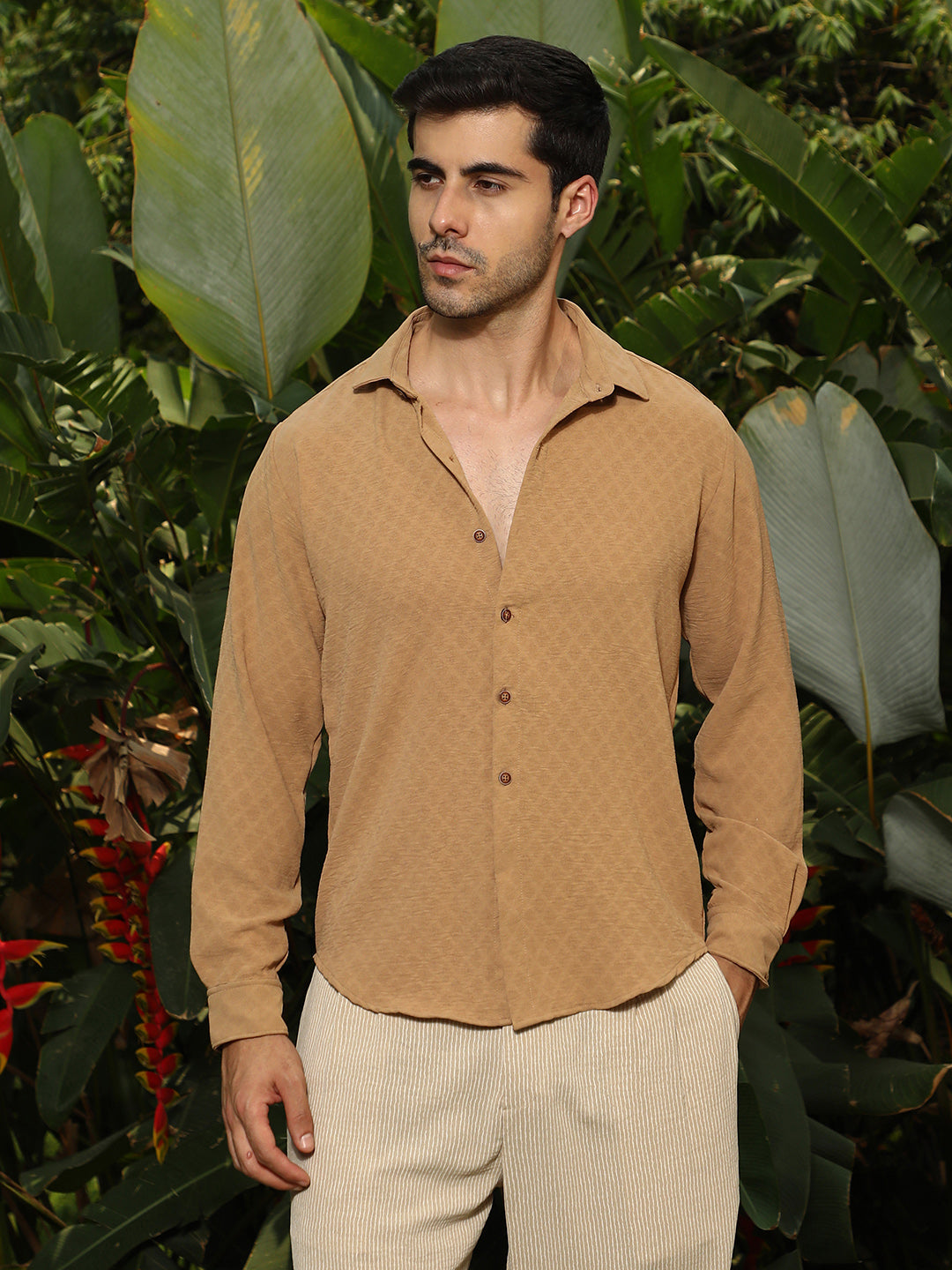 Rhombus-Texture Shirt