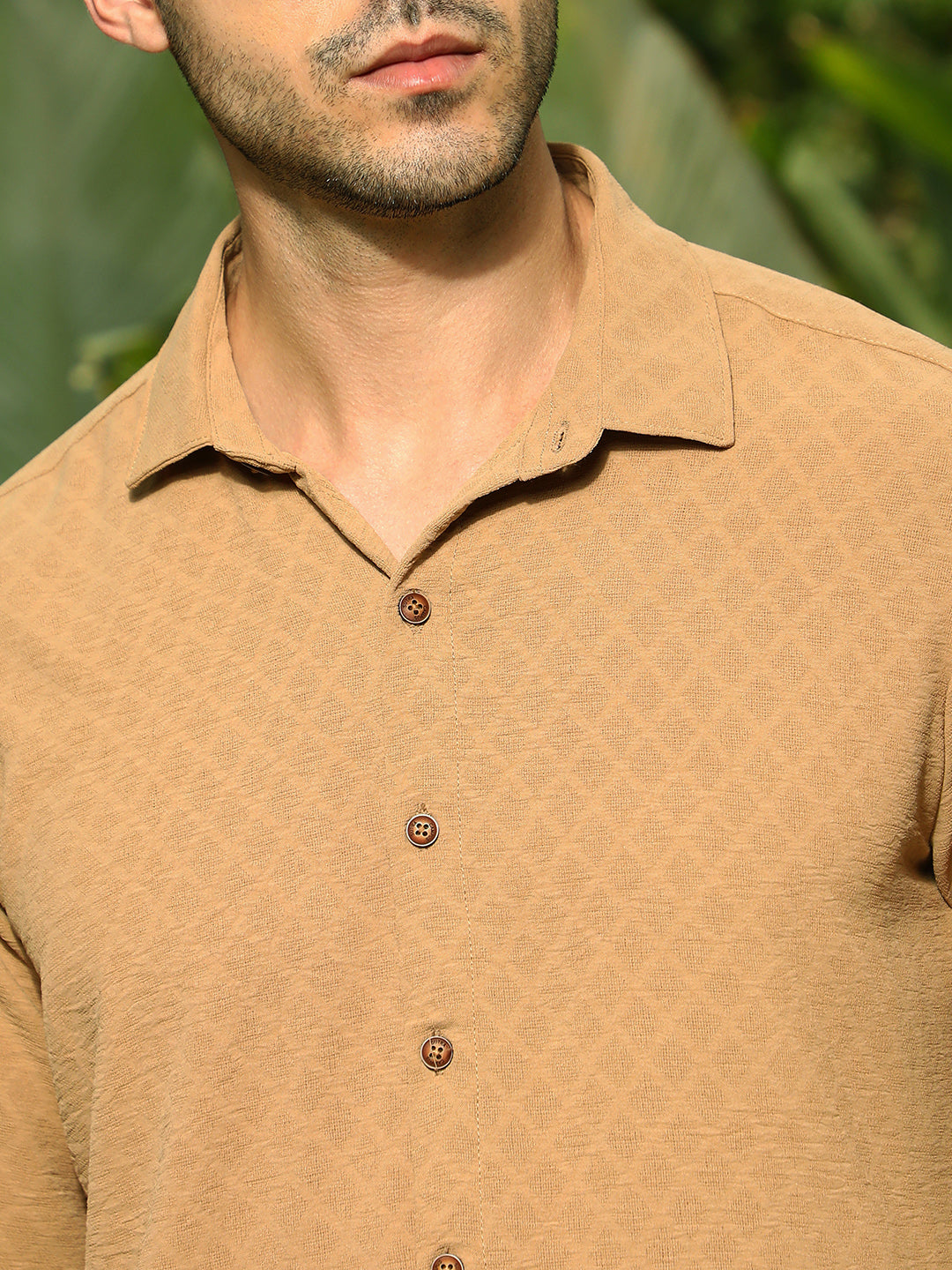 Rhombus-Texture Shirt
