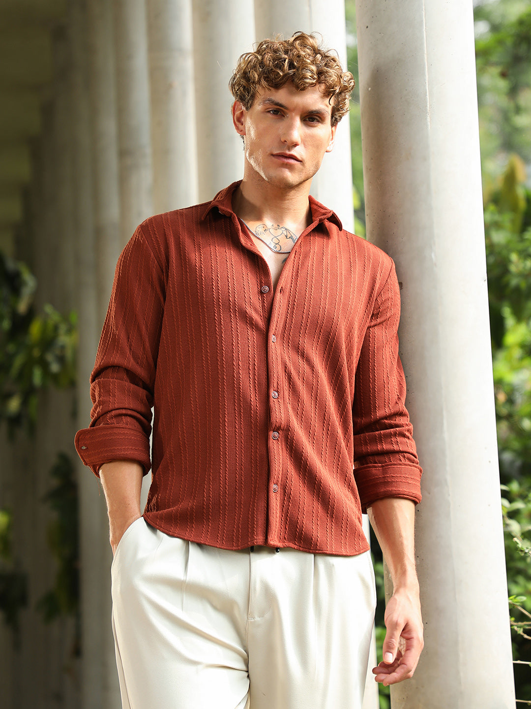 Ribbed-Rope Tactile Shirt