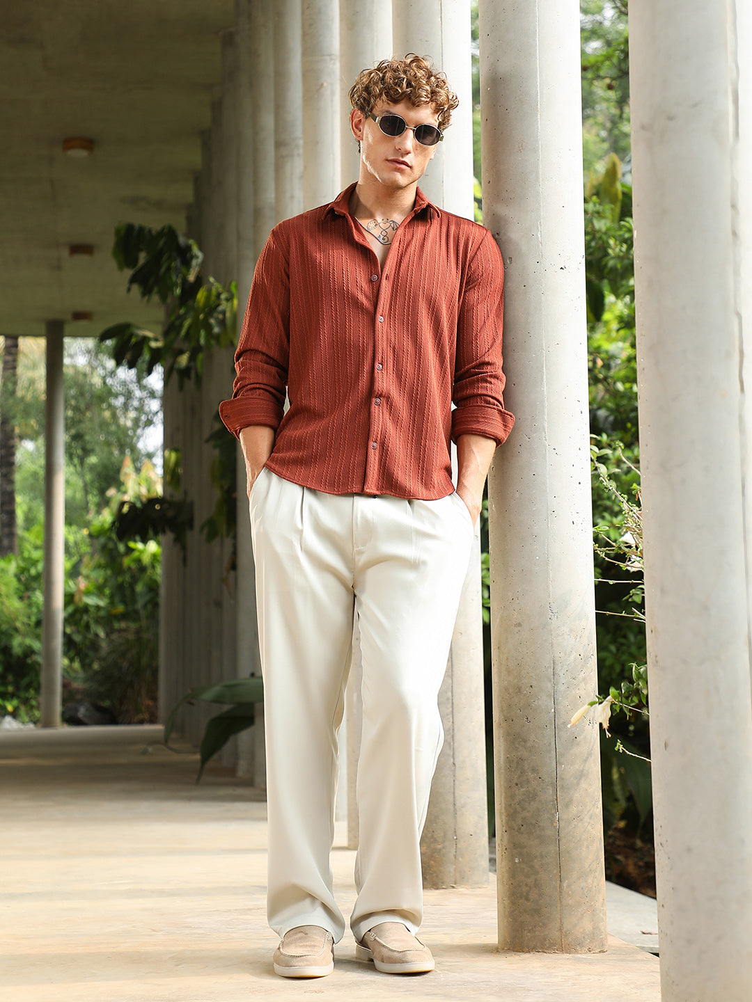 Ribbed-Rope Tactile Shirt