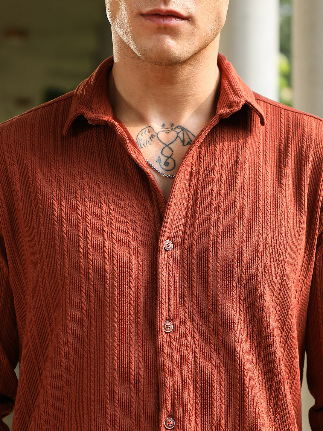 Ribbed-Rope Tactile Shirt