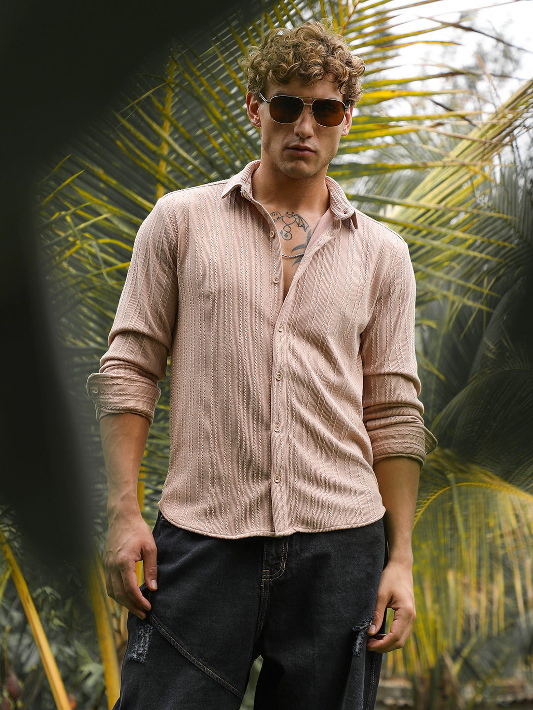 Ribbed-Rope Tactile Shirt