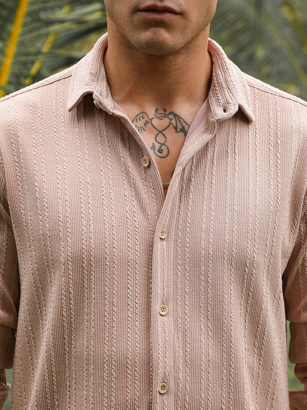 Ribbed-Rope Tactile Shirt