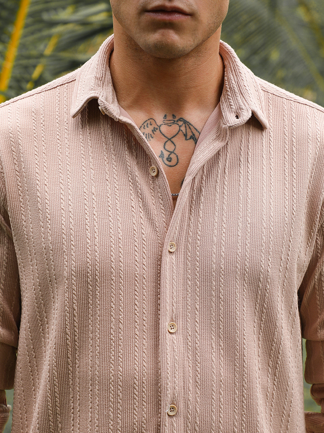 Ribbed-Rope Tactile Shirt