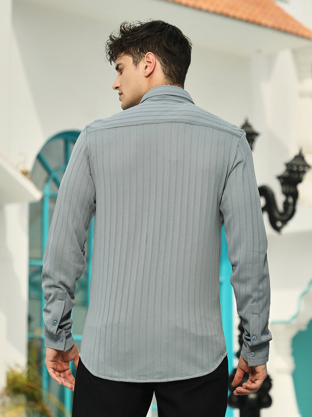 Chevron-Panel Tactile Shirt