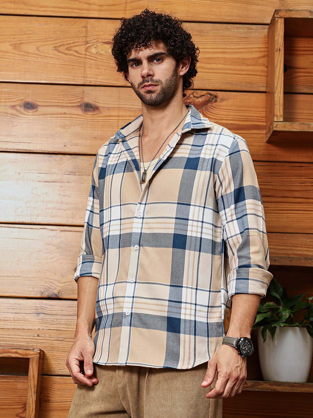 Maxi-Plaid Relaxed Shirt