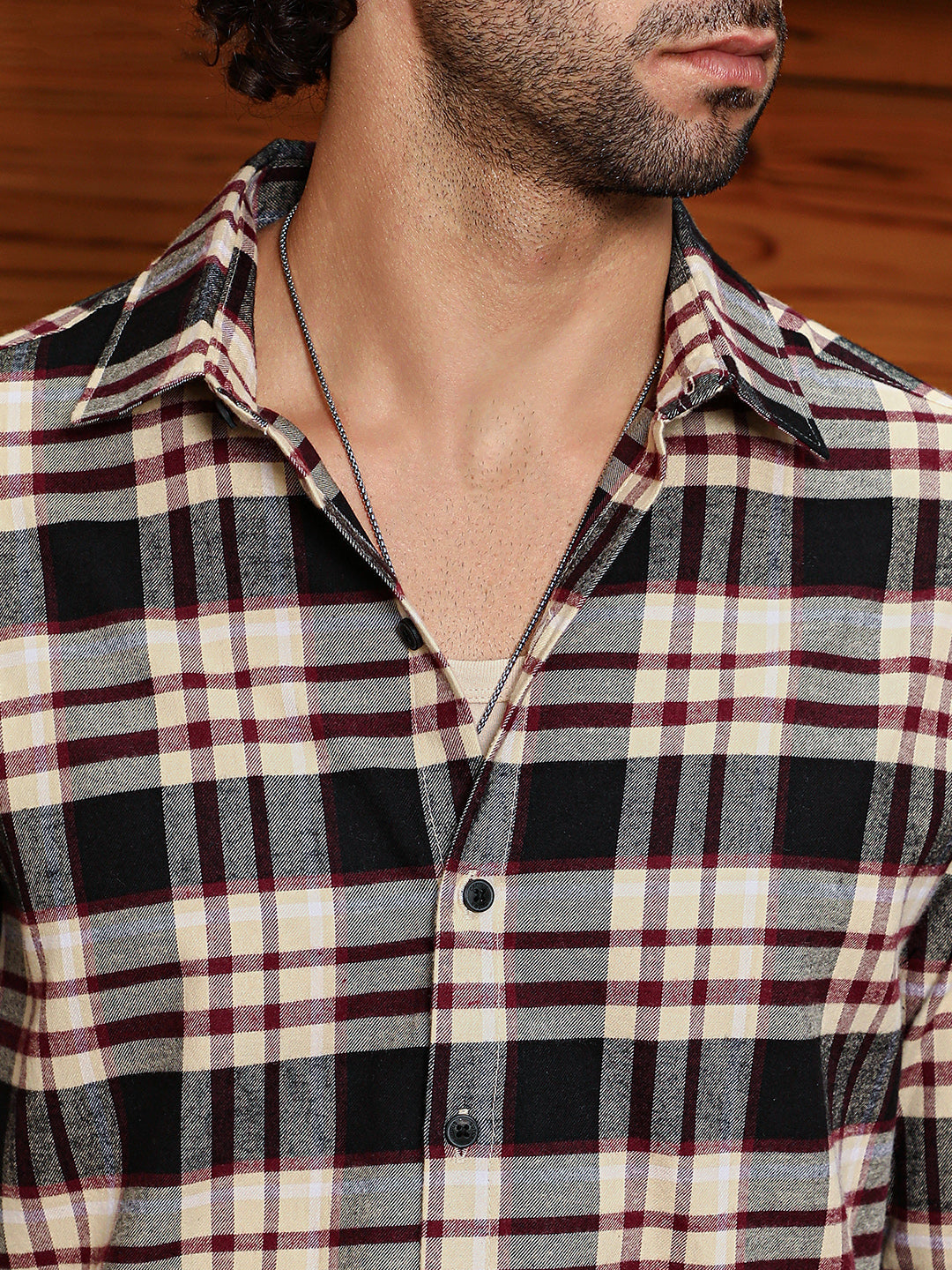 Dark-Plaid Relaxed Shirt