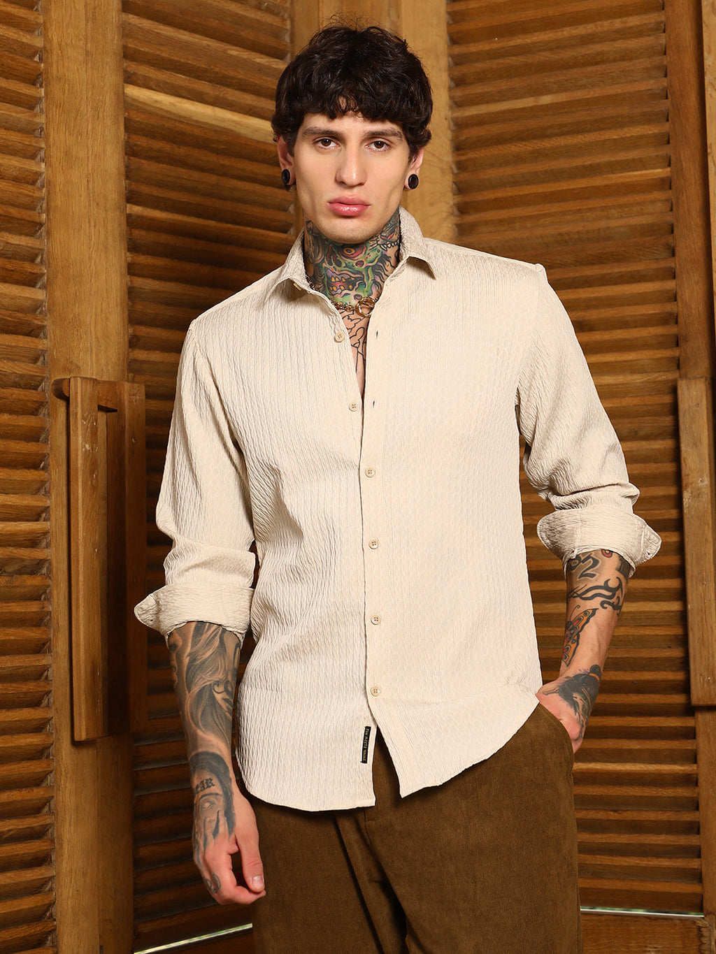Braid-Lined Tactile Shirt