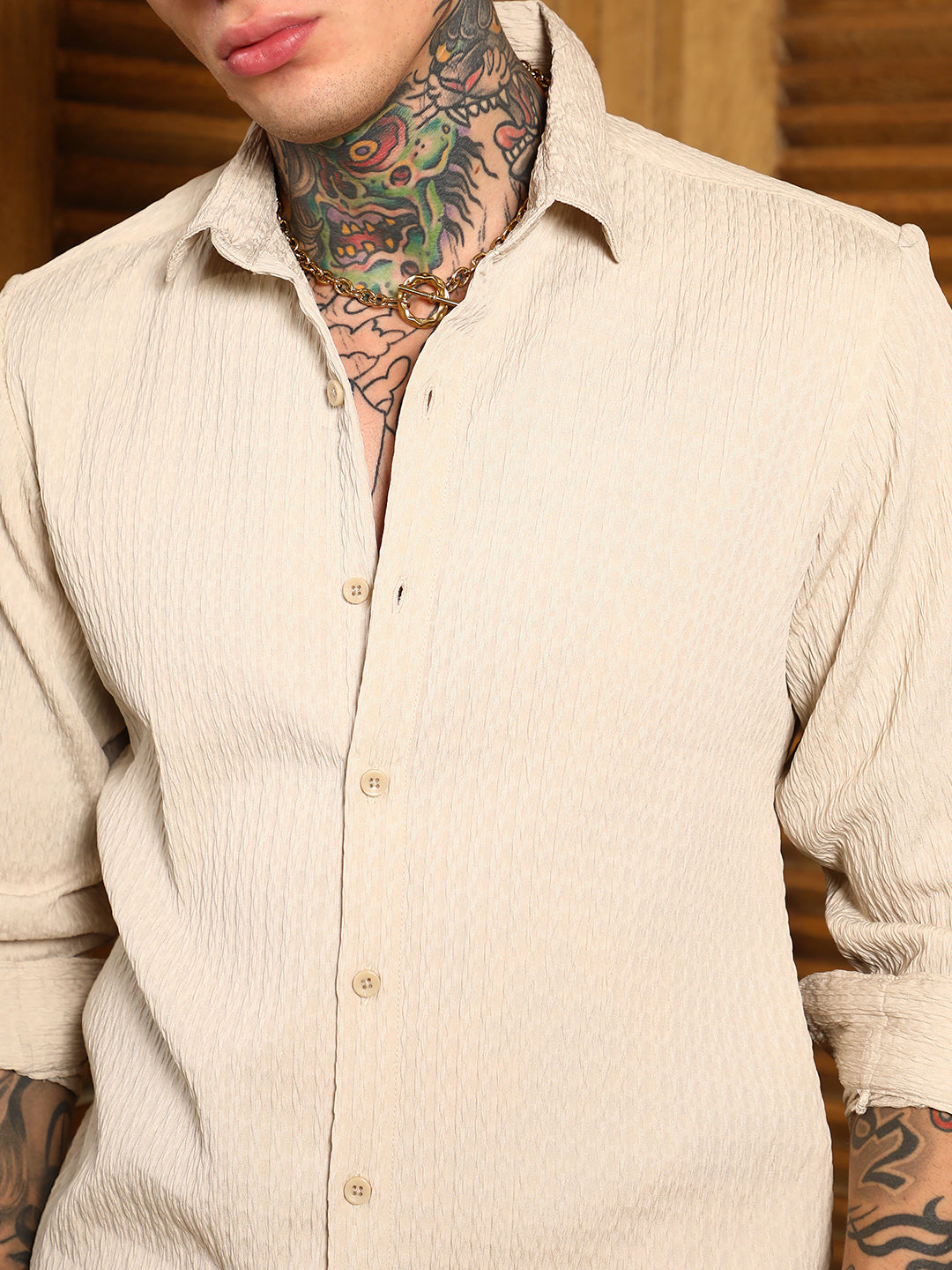 Braid-Lined Tactile Shirt