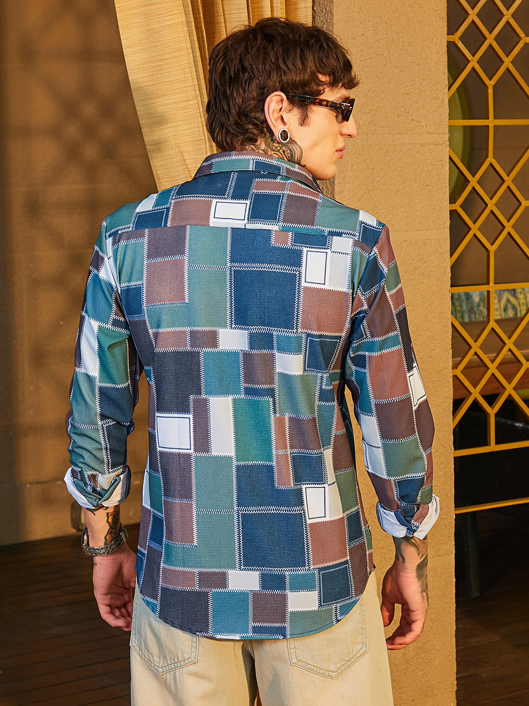 Patch-Stitch Imprint Shirt