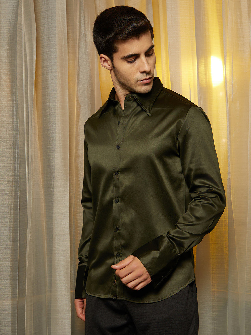 Solid Satin Shirt
