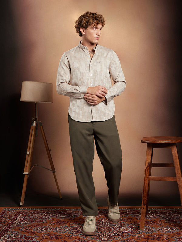 Weave-Block Regular Shirt