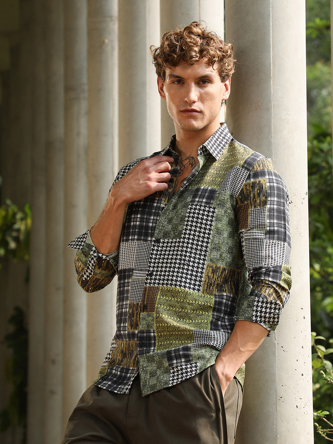 Houndstooth Block Shirt