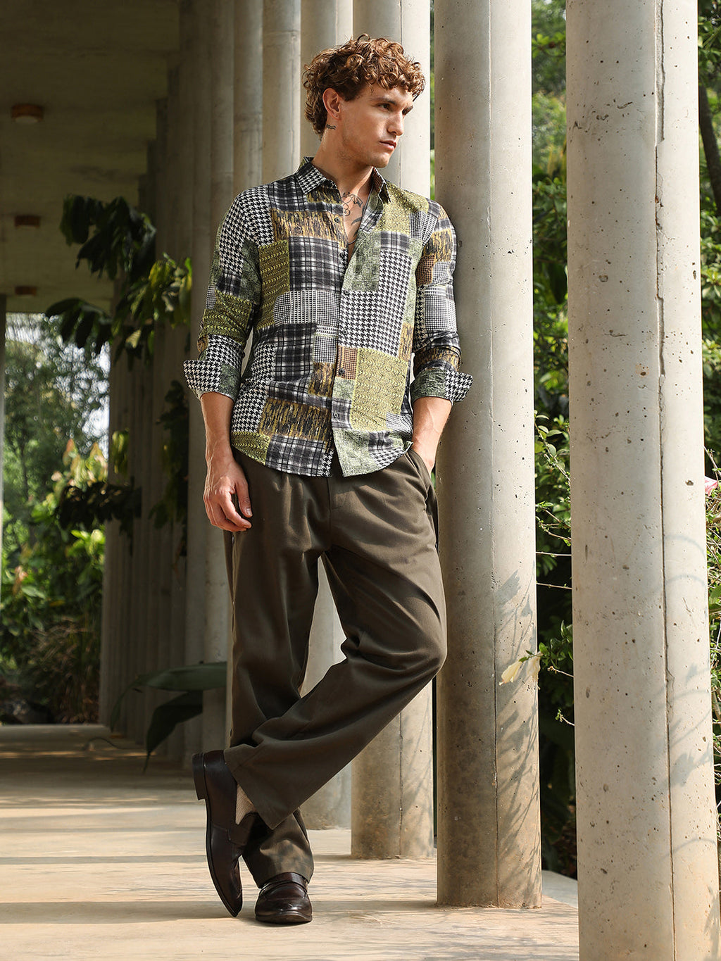 Houndstooth Block Shirt