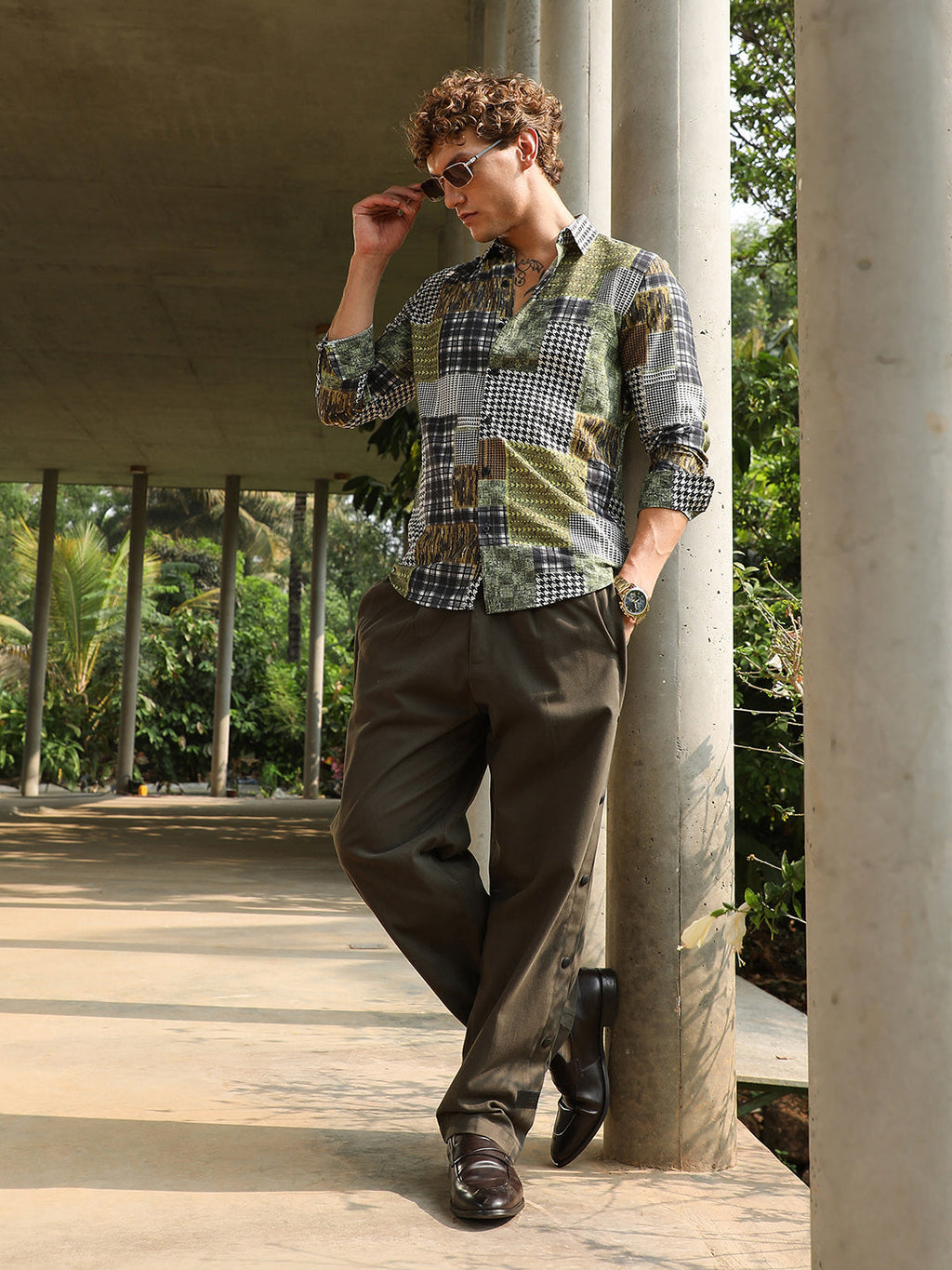 Houndstooth Block Shirt