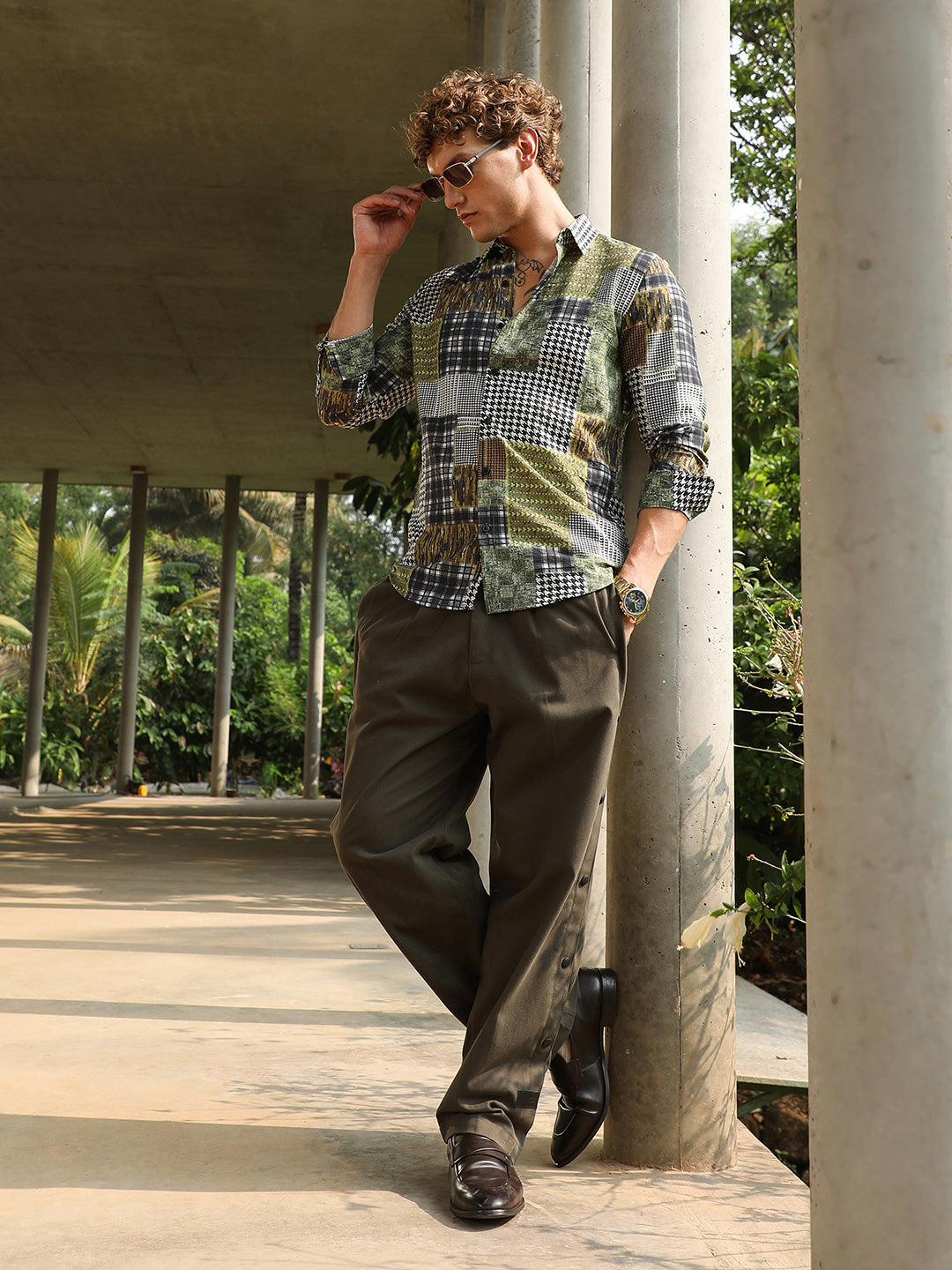 Houndstooth Block Shirt