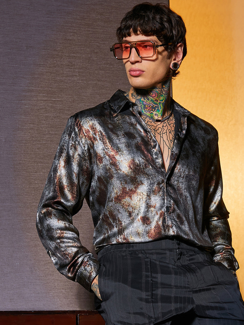 Metallic-Pigment Shirt