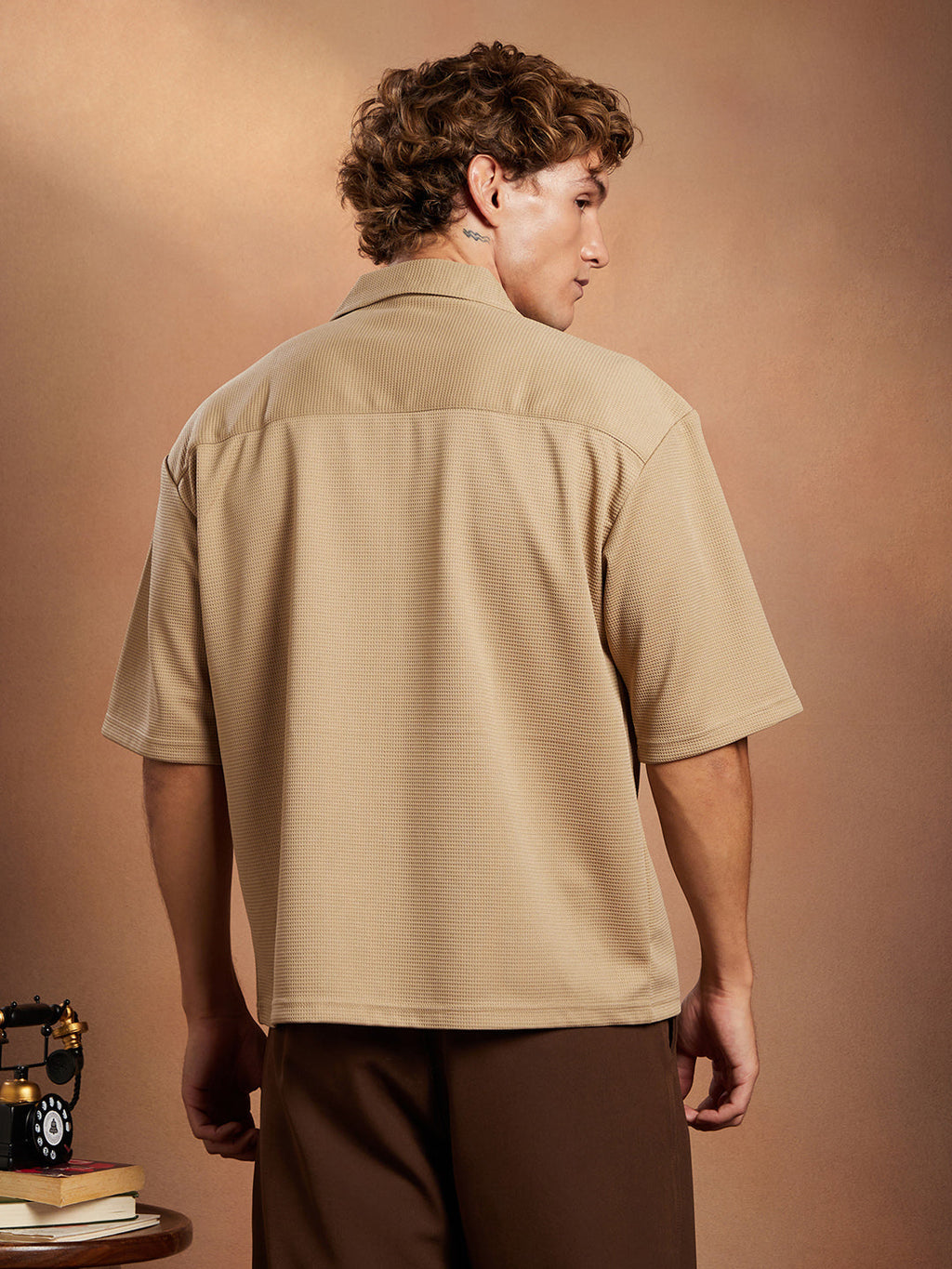 Waffle-Utility Oversized Shirt