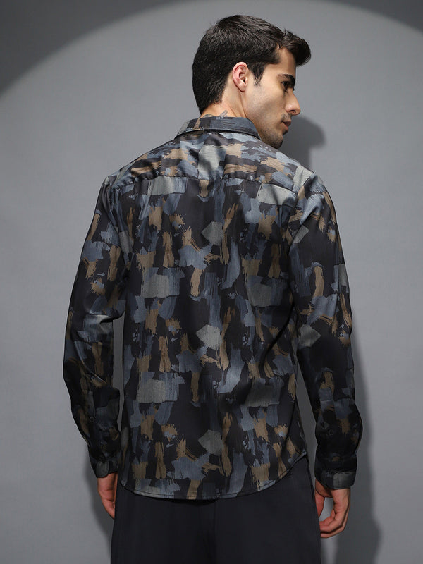 Fray-Stroke Imprint Shirt