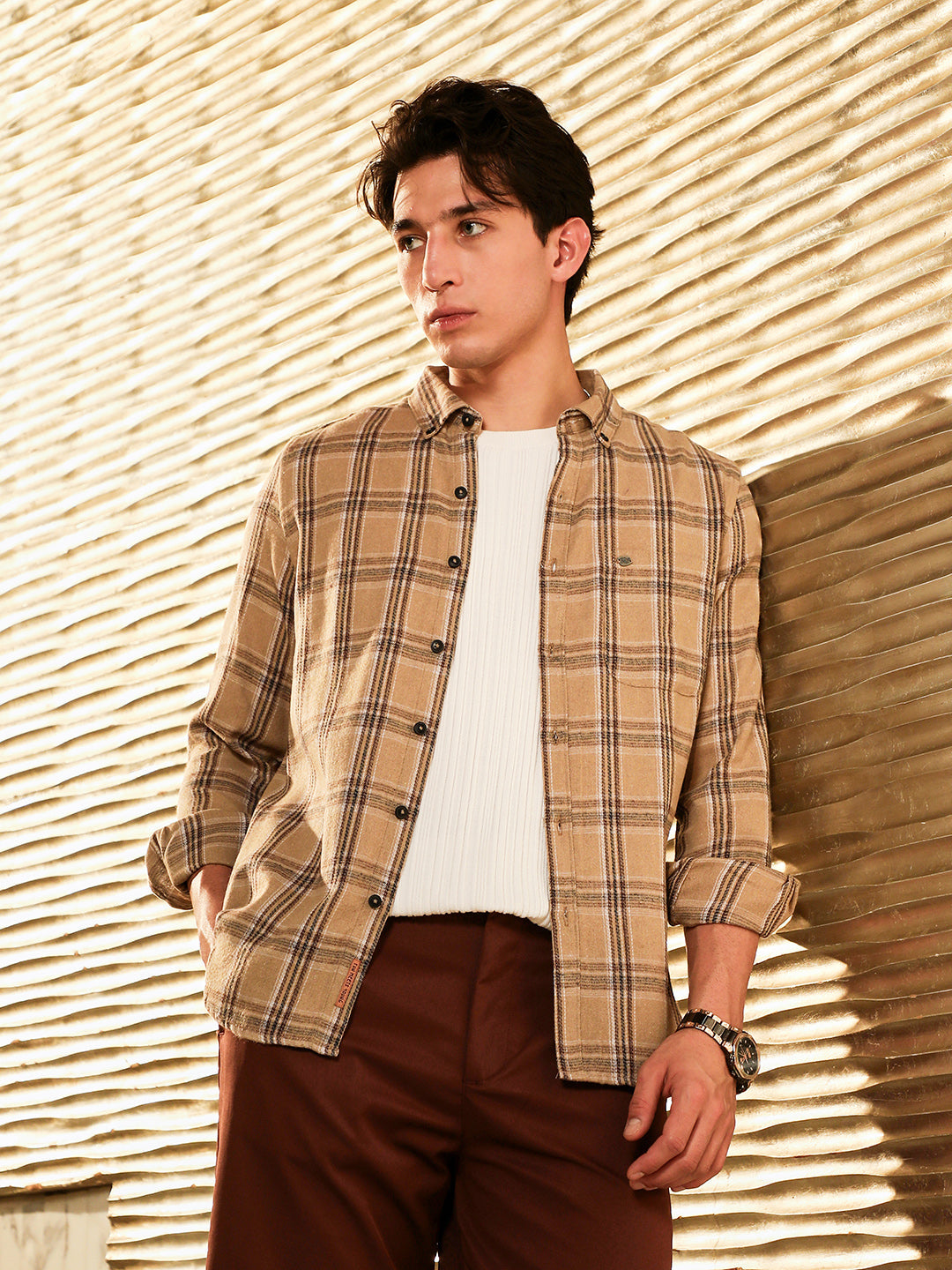 Plaid-Woven Regular Shirt