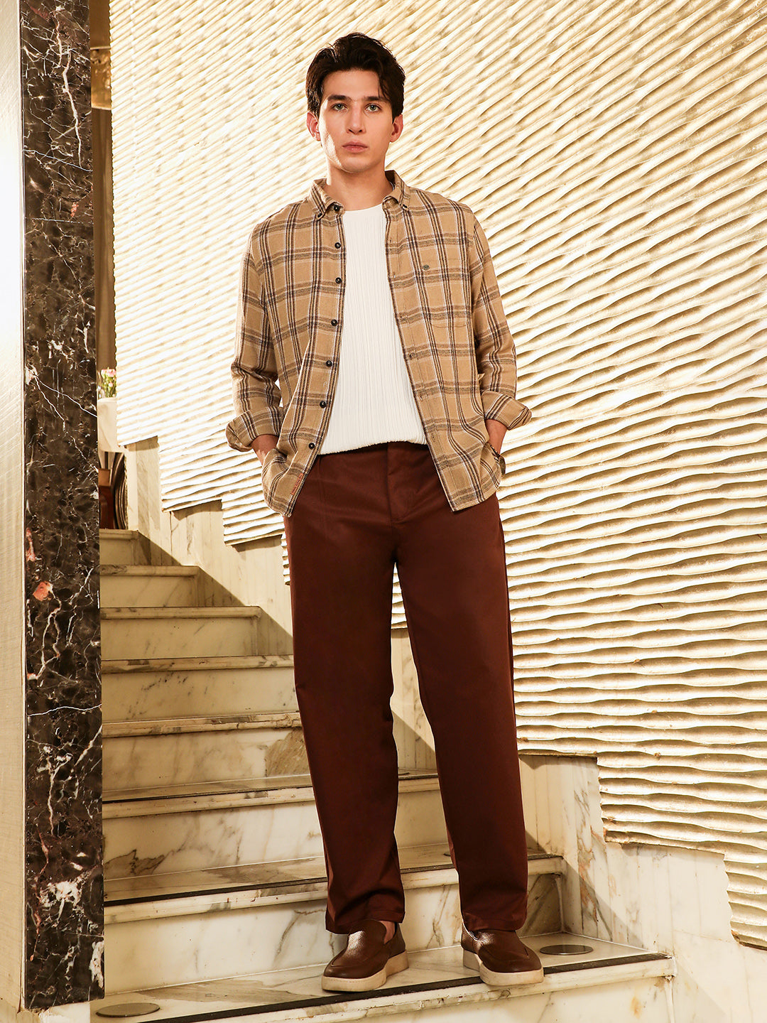 Plaid-Woven Regular Shirt