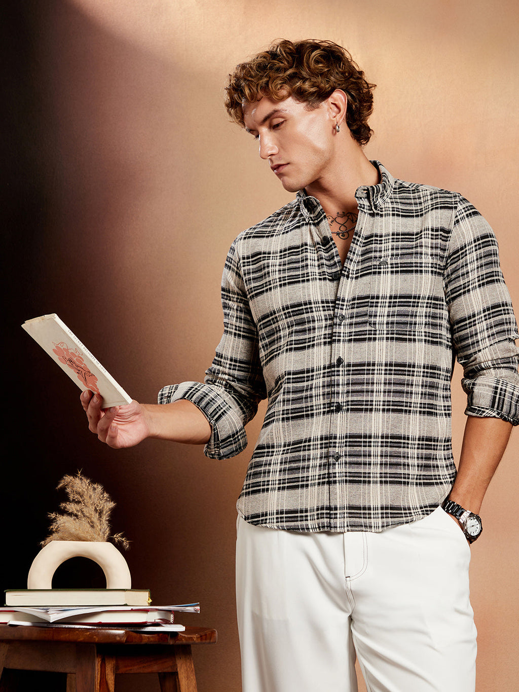 Static-Check Regular Shirt