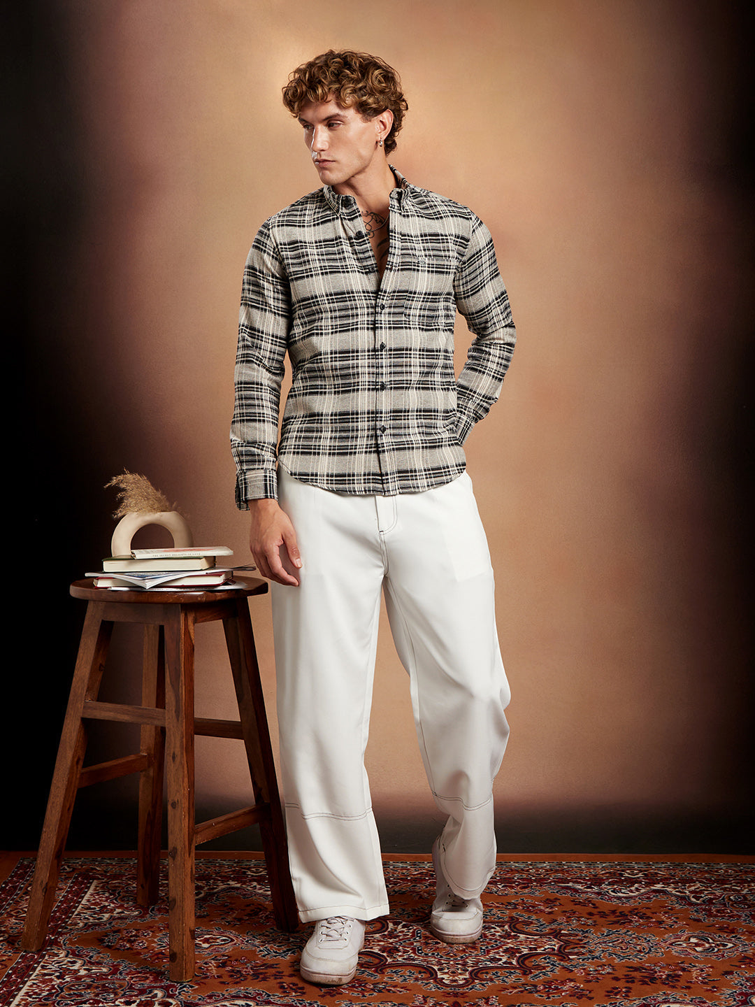 Static-Check Regular Shirt