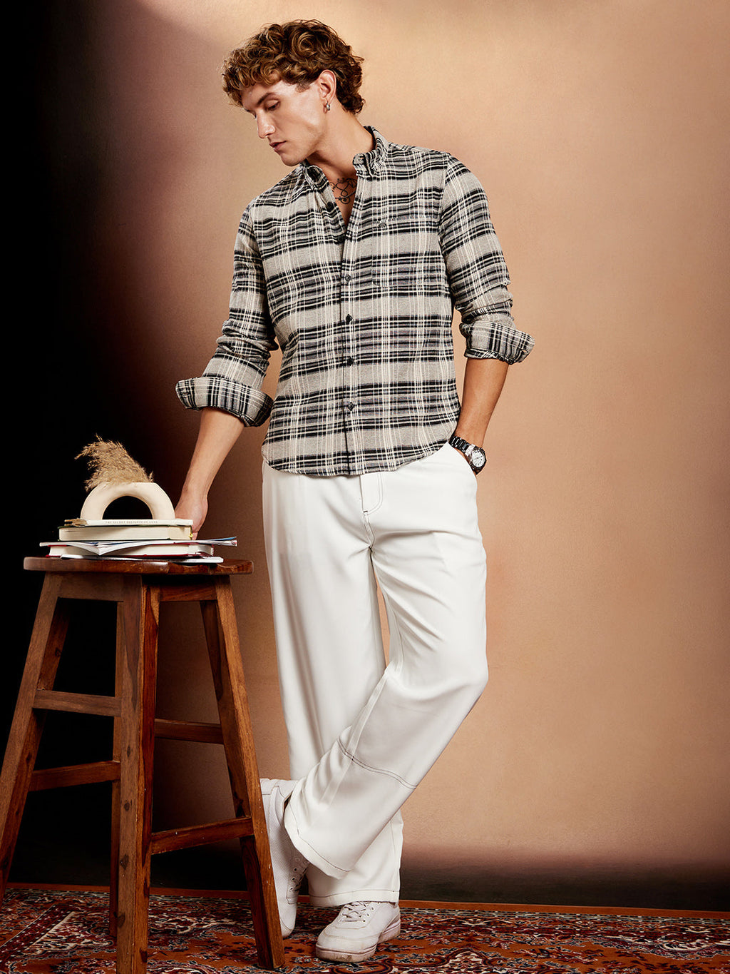 Static-Check Regular Shirt