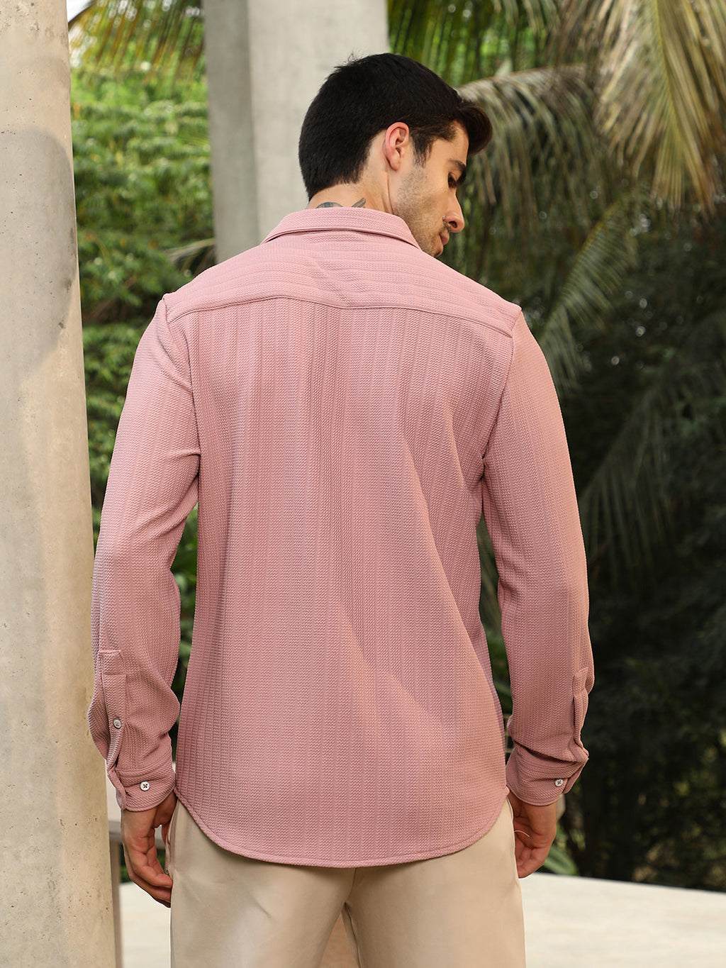 Chevron-Panel Tactile Shirt