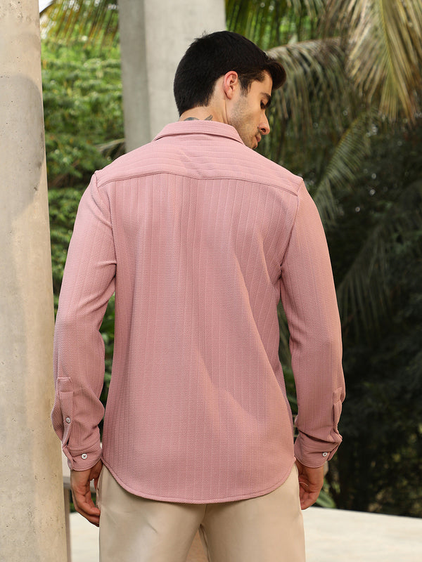 Chevron-Panel Tactile Shirt