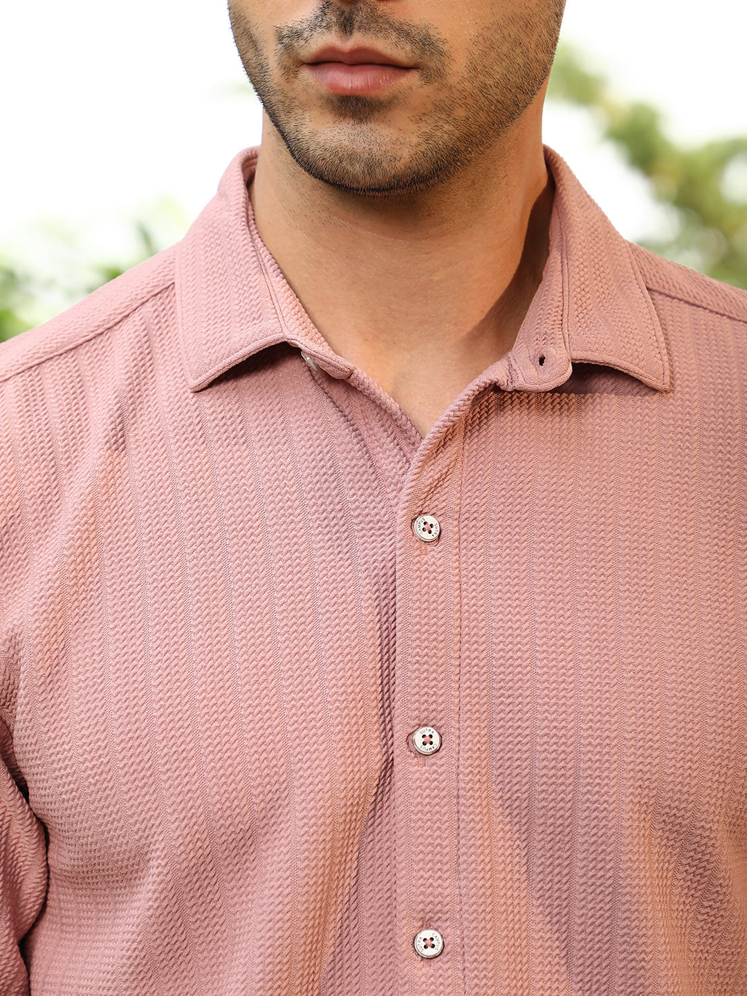 Chevron-Panel Tactile Shirt