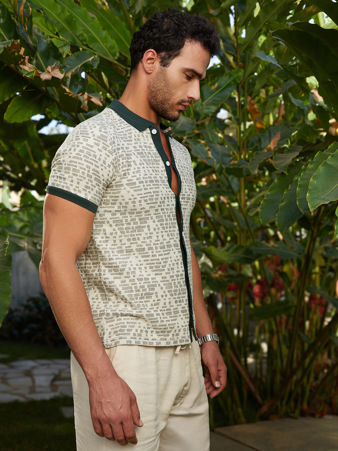 Geometrix-Knit Polo Shirt