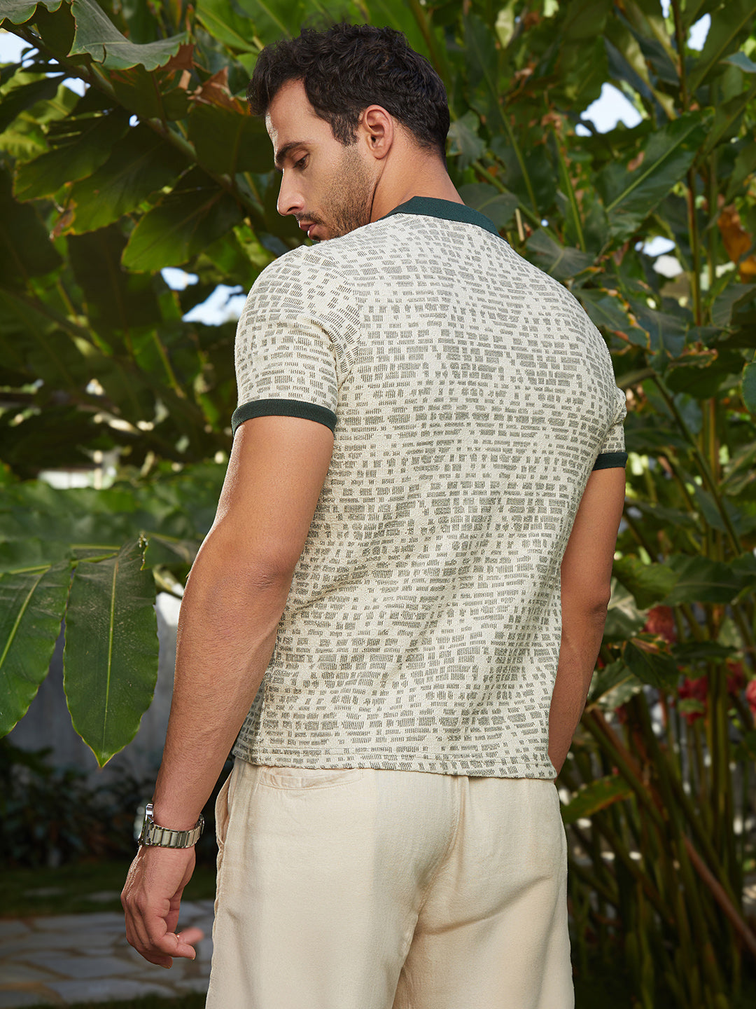 Geometrix-Knit Polo Shirt