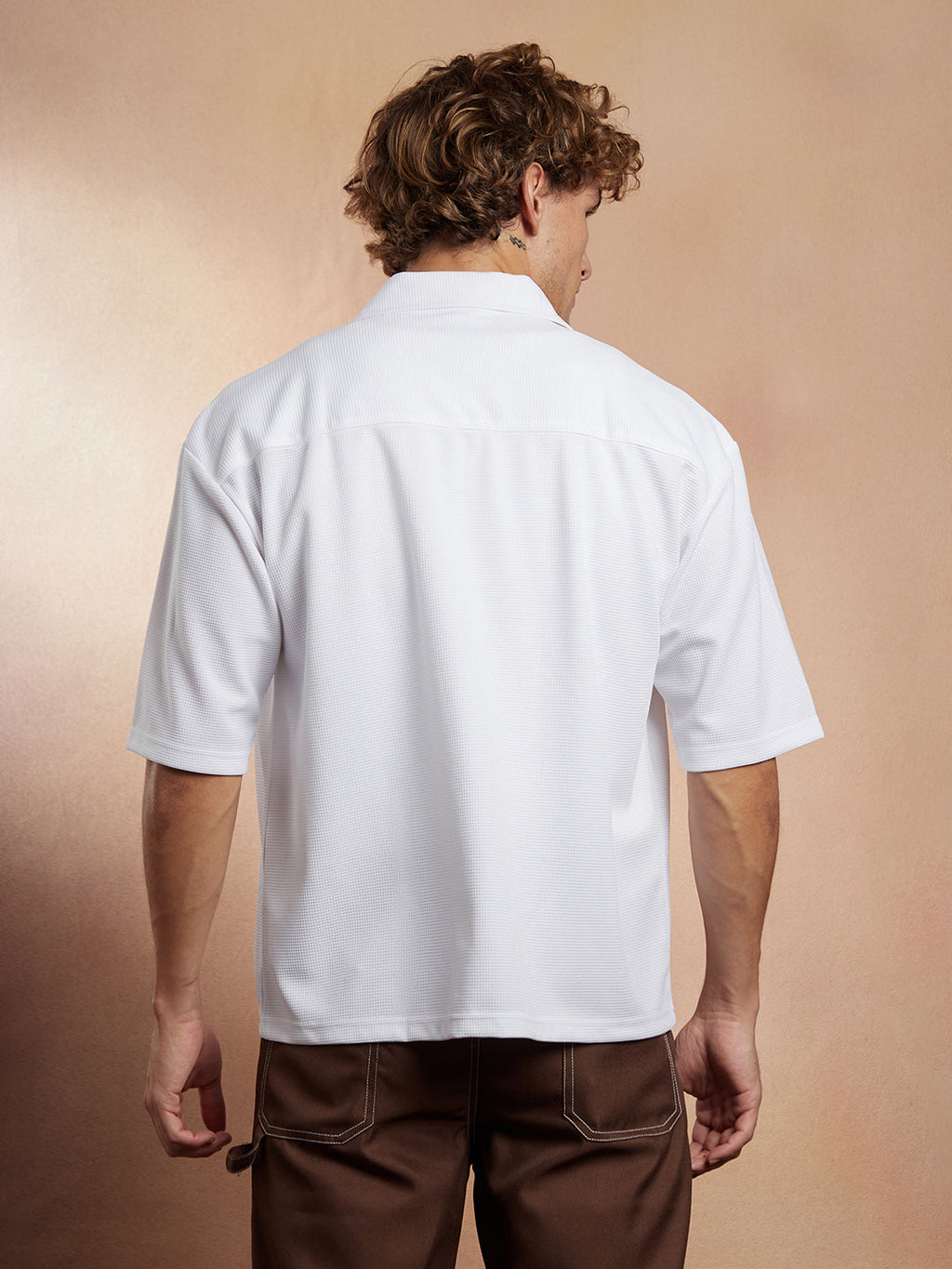 Waffle-Utility Oversized Shirt