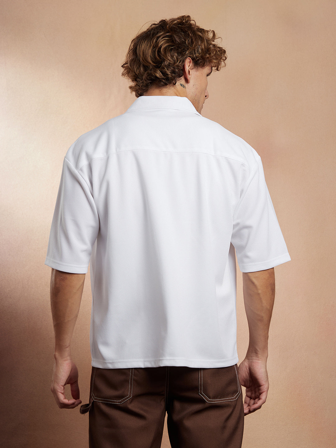 Waffle-Utility Oversized Shirt