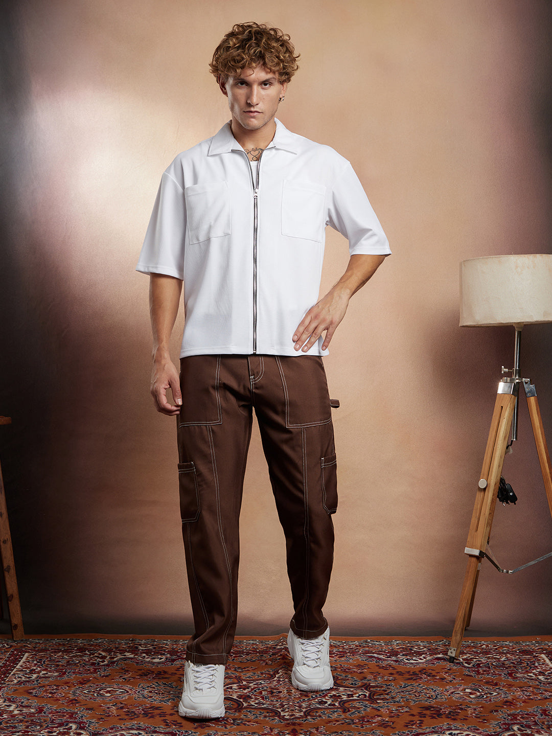 Waffle-Utility Oversized Shirt