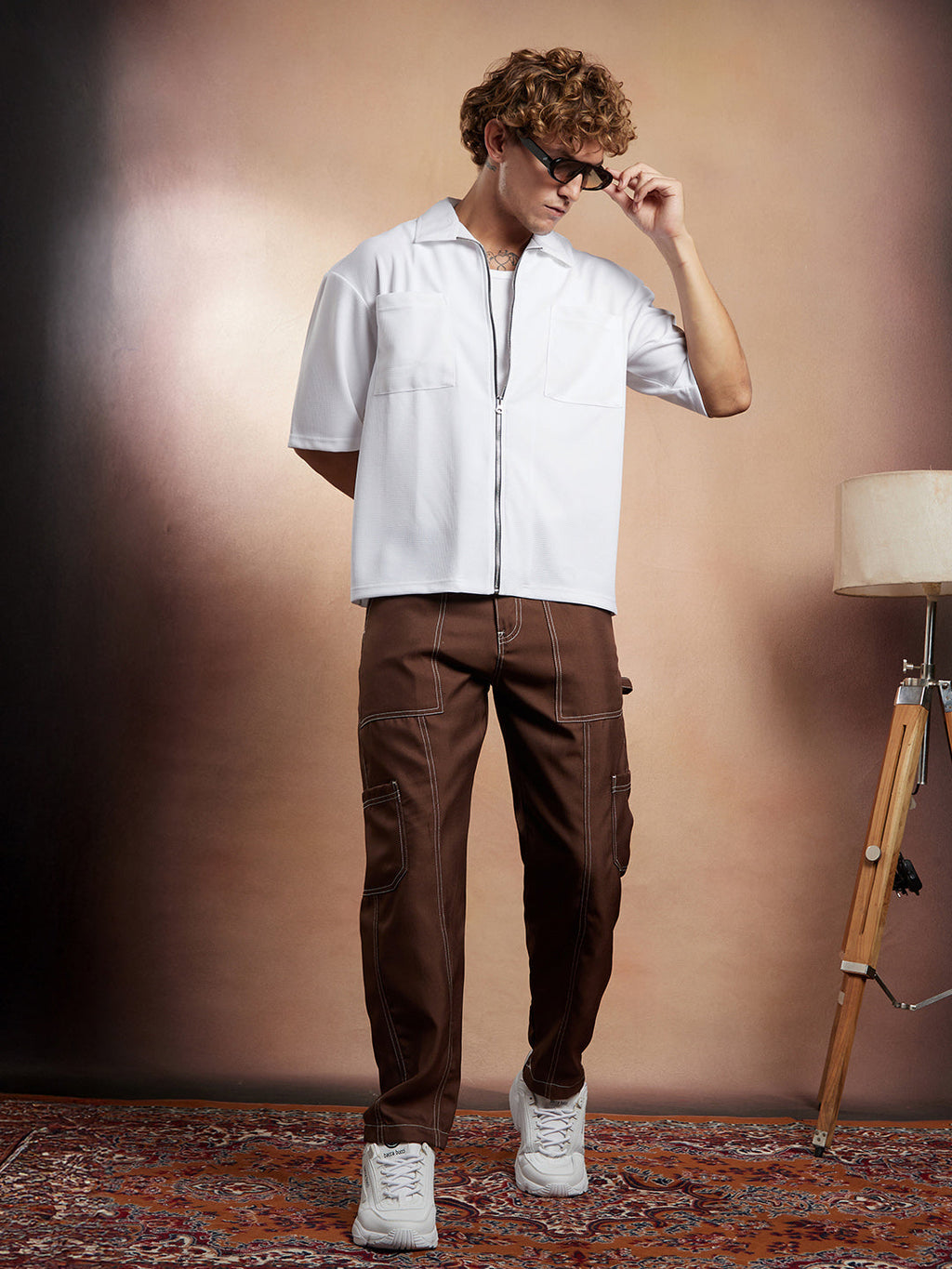 Waffle-Utility Oversized Shirt