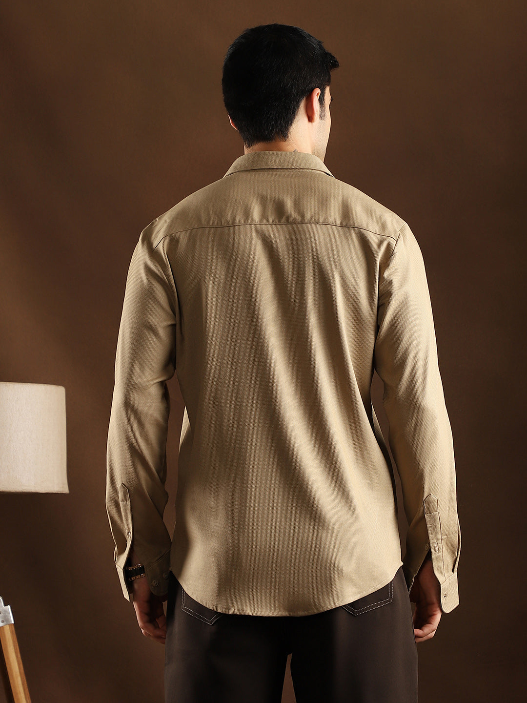 Solid Waffle-Weave Shirt