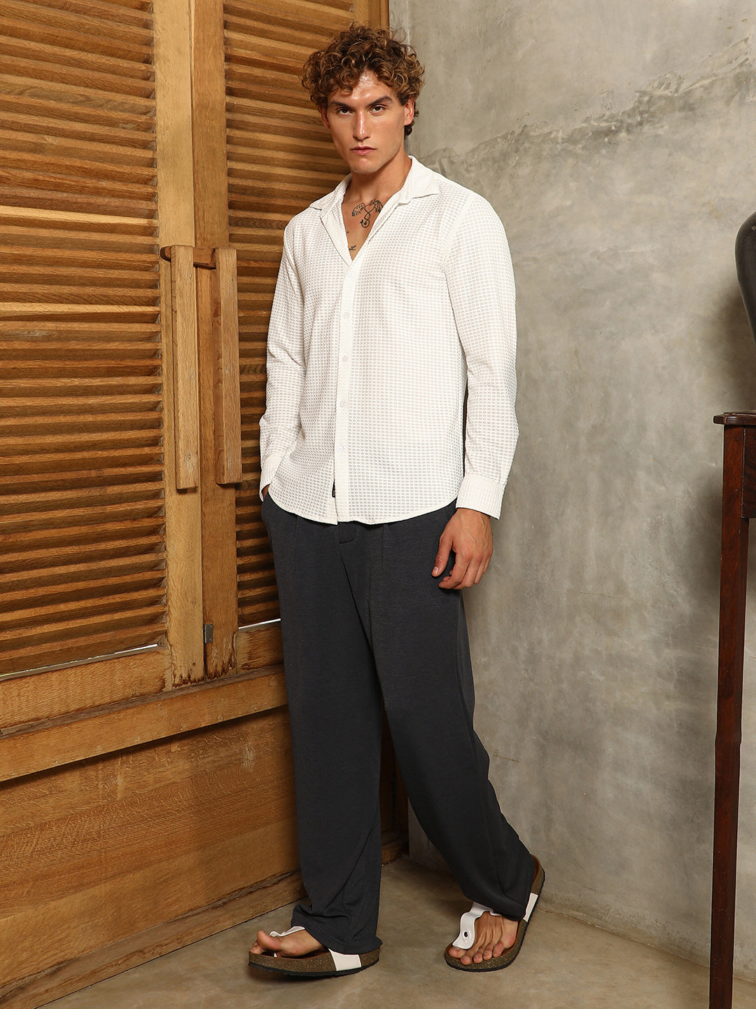 Hive-Weave Textured Shirt