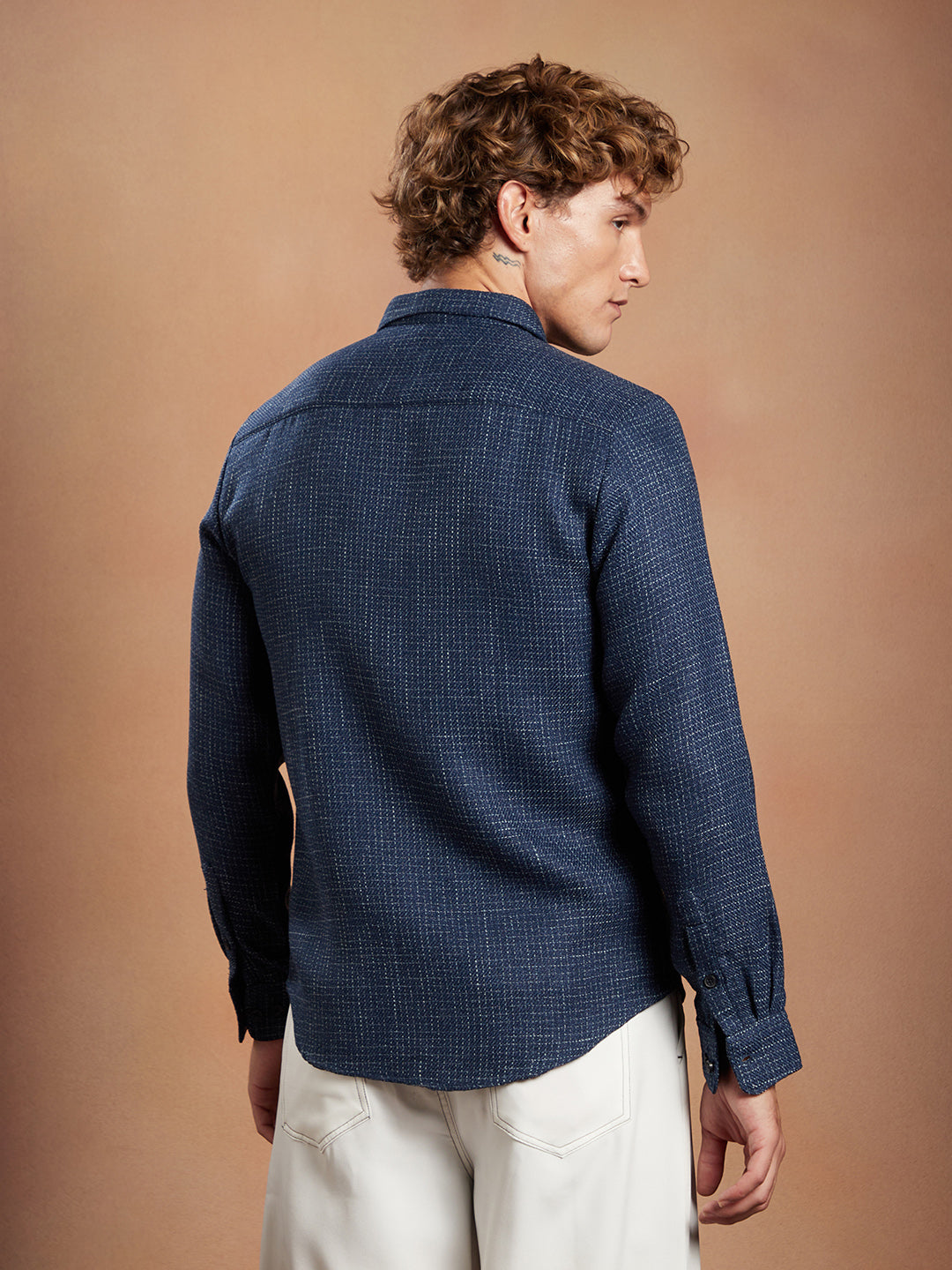 Grid-Weave Regular Shirt