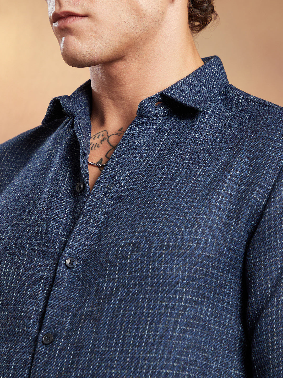 Grid-Weave Regular Shirt