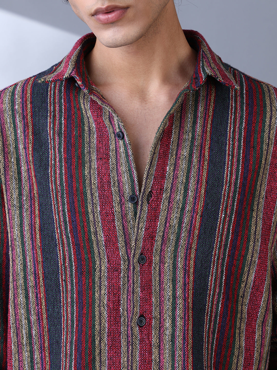Multitrack-Striped Woven Shirt