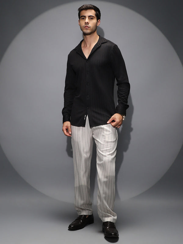Chevron-Panel Tactile Shirt