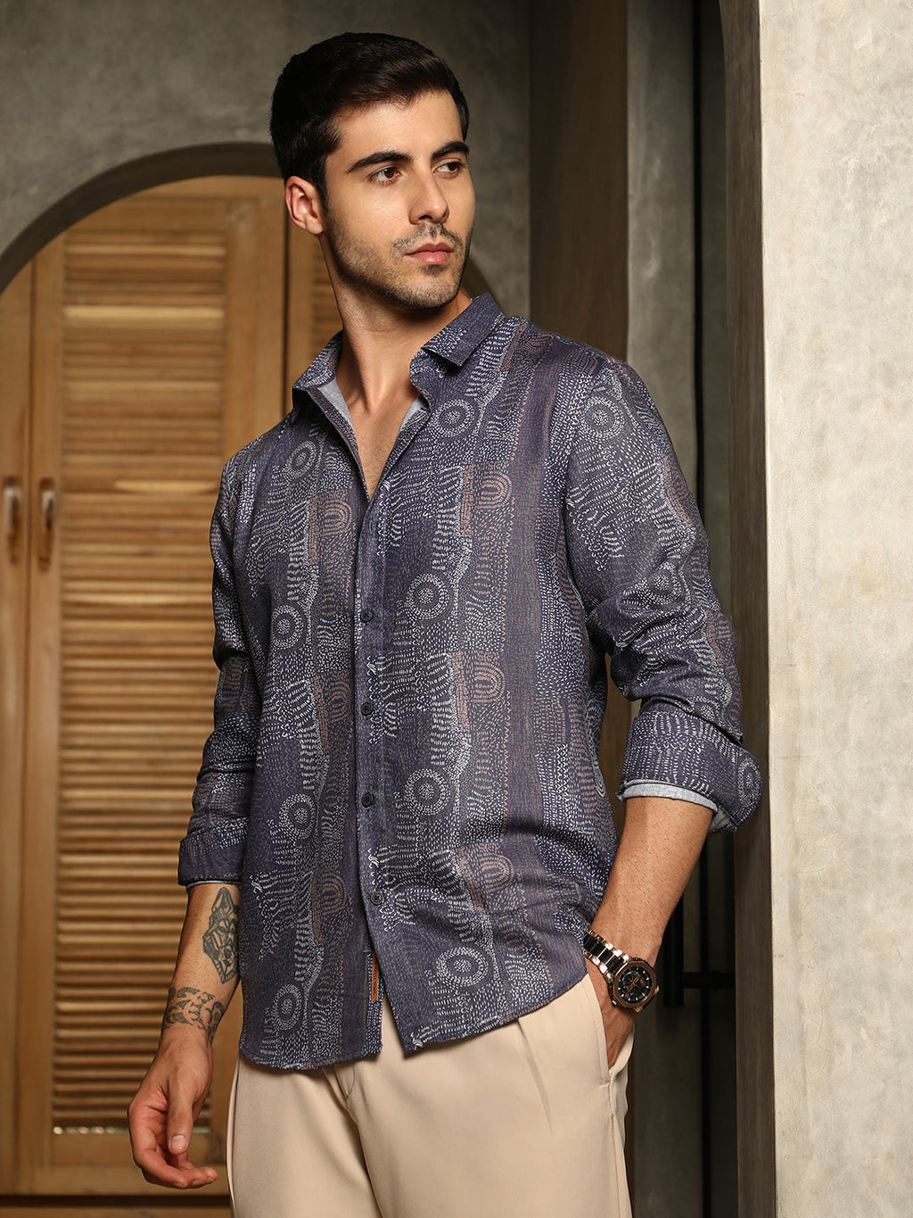 Thread-Imprint Shirt