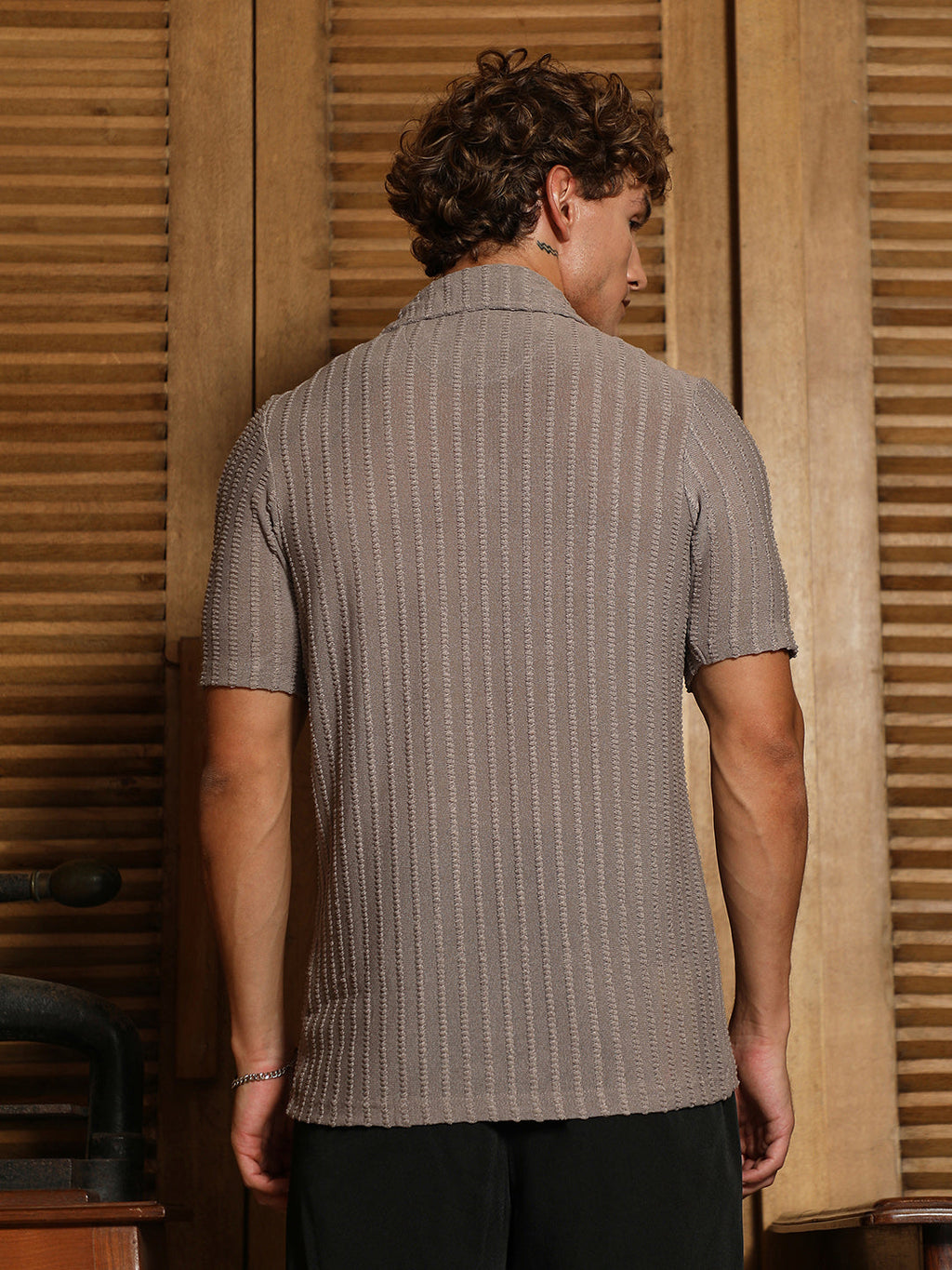 Cross-Stitch Stripe Knit Shirt