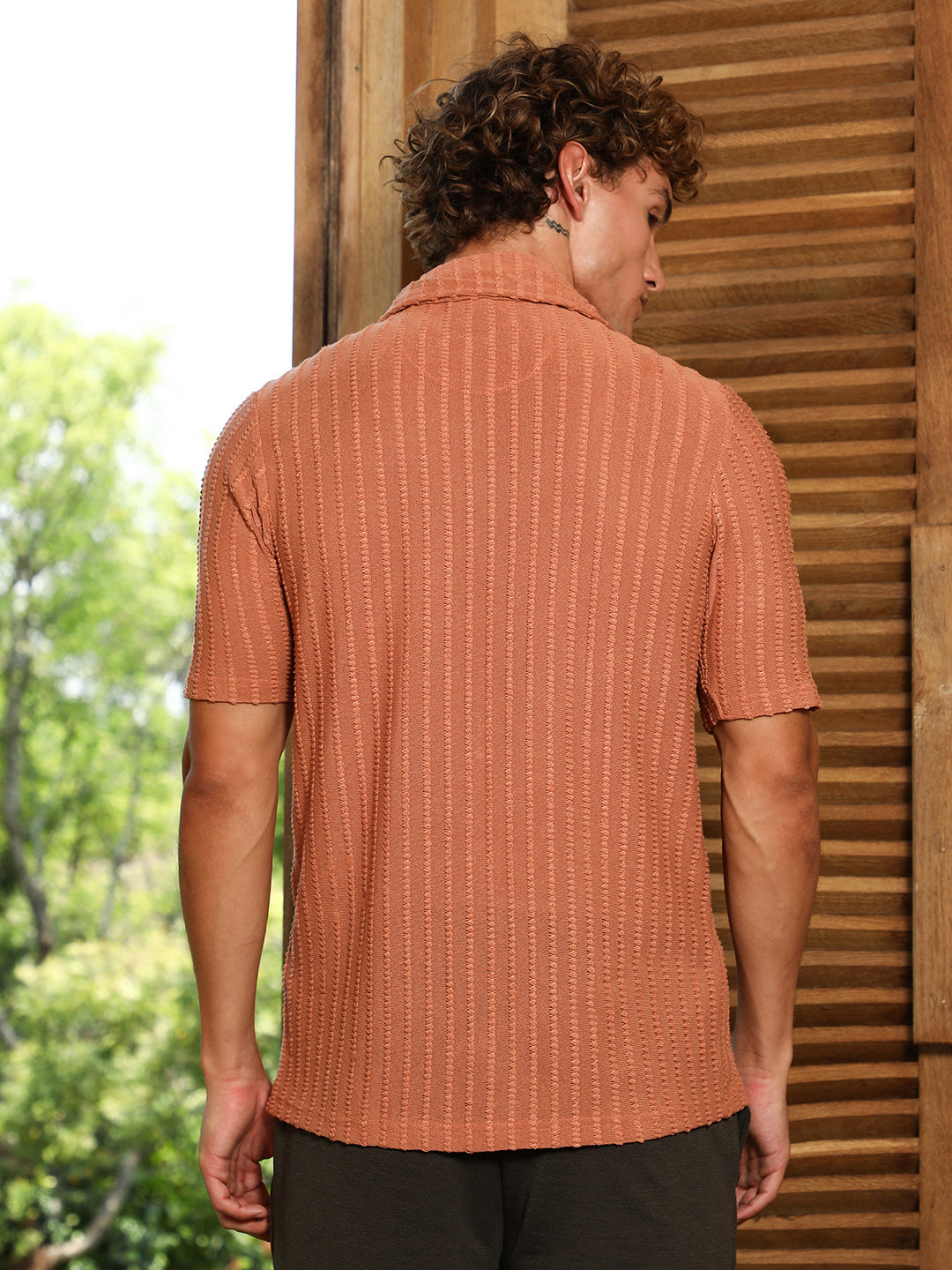 Cross-Stitch Stripe Knit Shirt