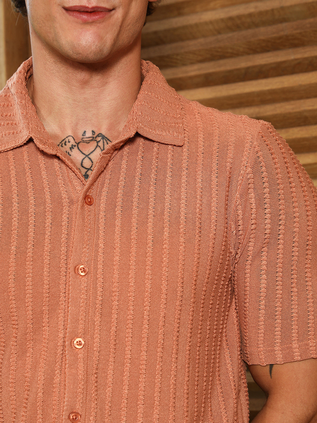 Cross-Stitch Stripe Knit Shirt