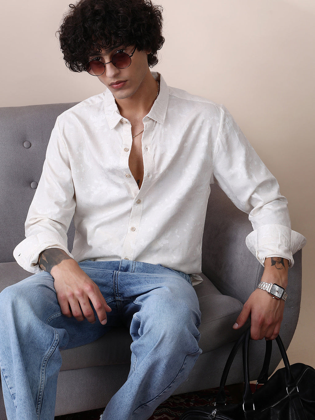 Splatter Self-Texture Shirt