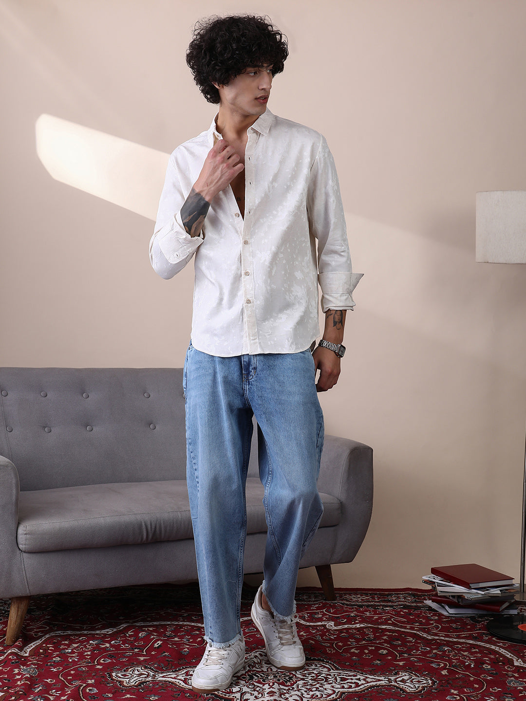 Splatter Self-Texture Shirt